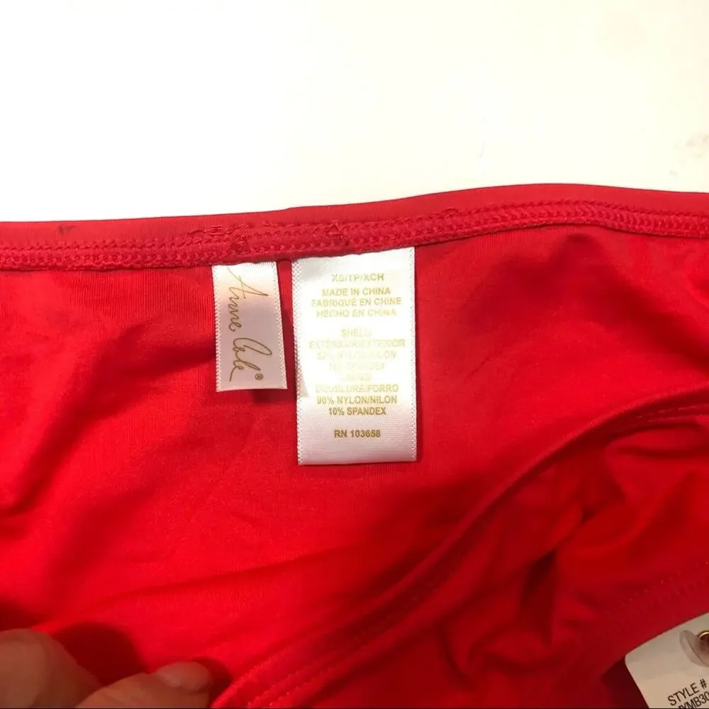 Anne Cole Coral Side Tie Swim Bottom bikini XS